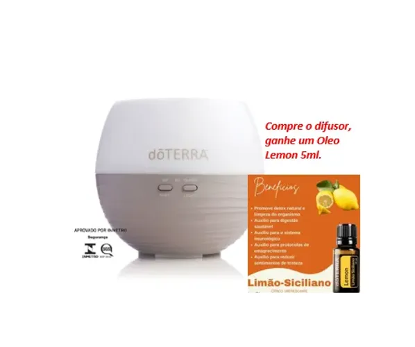 Difusor Aromático Doterra Petal 2.0 Ganhe 01 Óleo de Brinde