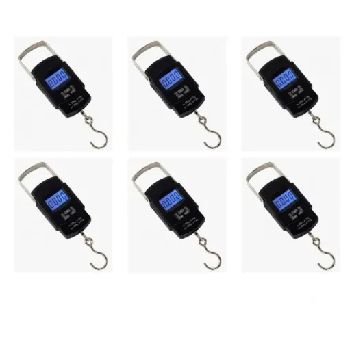 Balança Digital 50kg Gancho Kit 6 Unid 