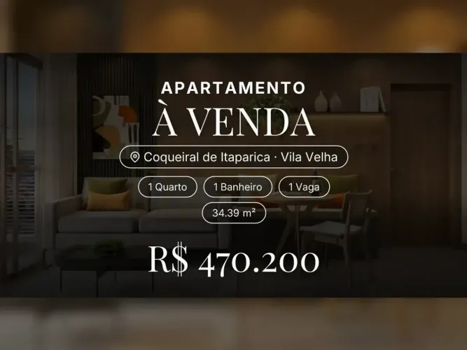 Pronto para morar: apartamento de 1 quarto no Coqueiral de Itaparica!