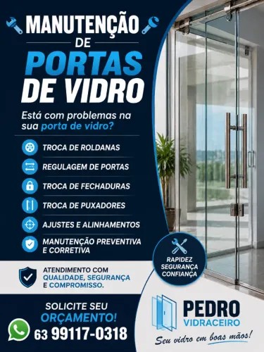 Manutenção de Portas e janelas de Vidro