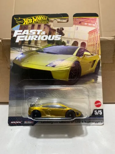Miniatura Hotwheels Premium Fast Furious Lamborghini Gallardo LP 570-4 Hot Wheels Velozes