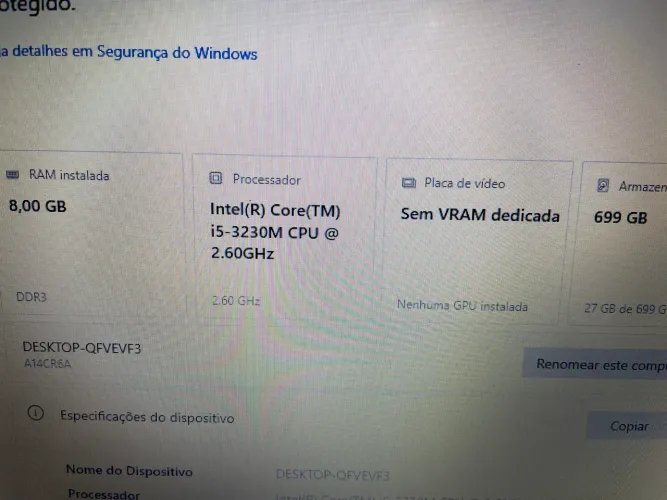 Notebook positivo i5  8G RAM  Hd 750 Bateria ruim Fuciona perfeitamente