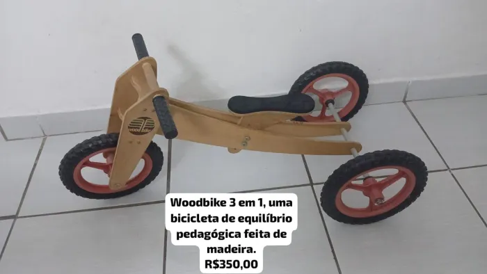 Woodbike 3 em 1 bicicleta de equilíbrio