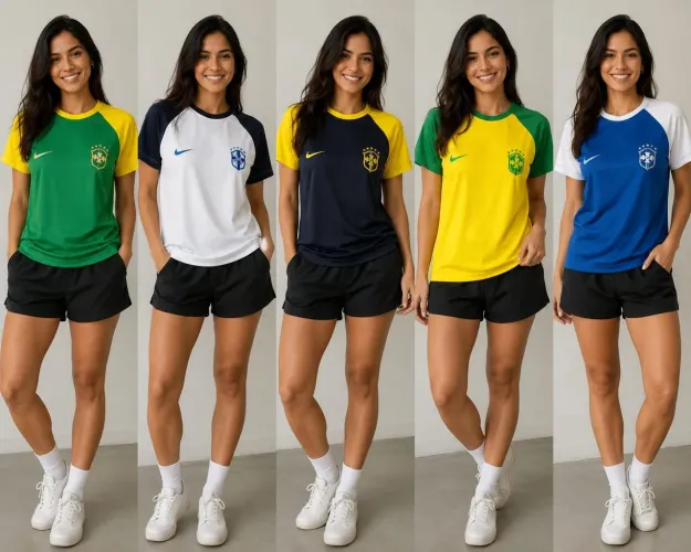 camisas feminina seleção brasileira do p ao gg atacado e varejo
