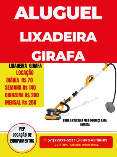 aluguel de lixadeira girafa parede teto