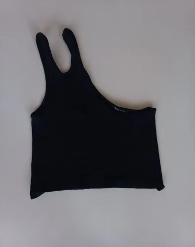 Top preto zara ombro único 