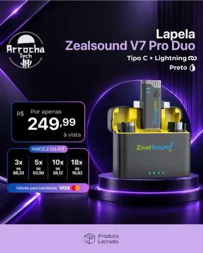 Lapela ZealSoung V7 Pro Duo - Lacrado