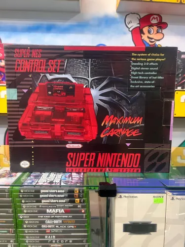 Super nintendo red translúcido 