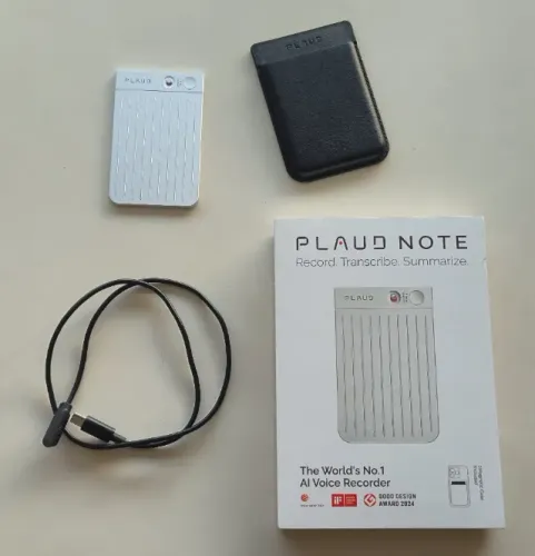Gravador de Voz com IA Plaud Note 64GB, 112 idiomas, transcrição e resumo e muito mais!
