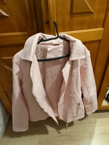 Jaqueta Feminina Rosa Claro Couro Sintético