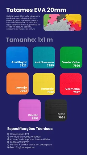 Tatames Profissionais 10mm, 20mm, 30mm ou 40mm
