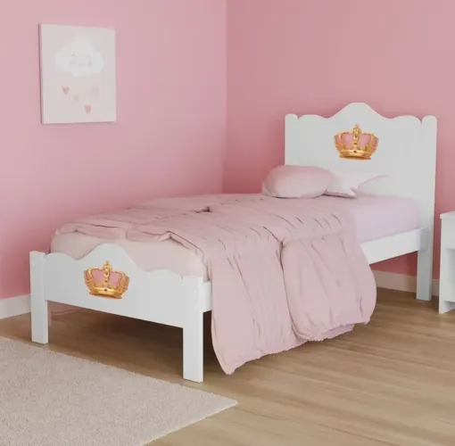 Jogo completo de cama solteiro , com colchão e penteadeira com espelho e banqueta 
