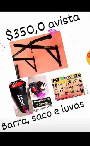 Saco de pancadas profissional e barra suporte.. Entrega grátis