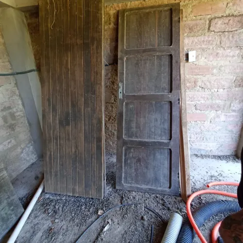 Portão de garagem madeira