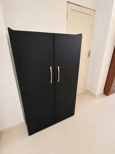 Sapateira MDF Preta com 2 Portas - Grande Capacidade