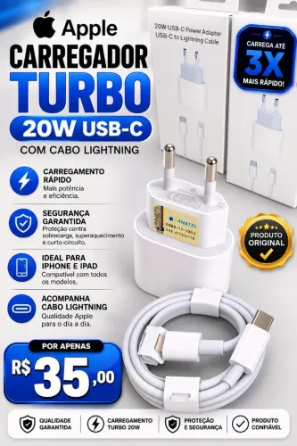 Carregador Turbo Apple 20W