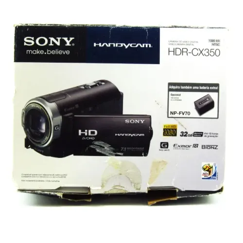 Filmadora Sony Handycam HDR-CX350 Full HD 32GB Exmor R Na Caixa