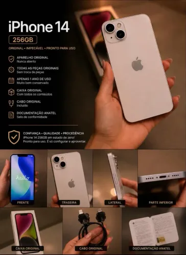 IPHONE 14 256gb 1 ANO DE USO