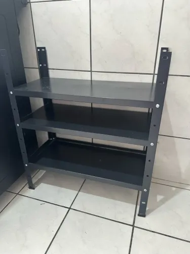 Estante de Aço 3 Prateleiras Preta - Organizadora Reforçada