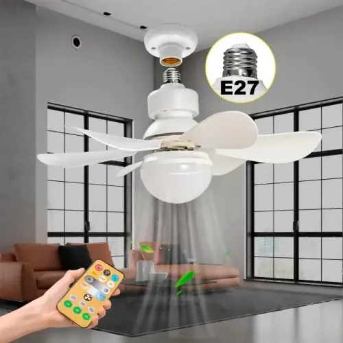 Ventilador De Teto Silencioso De 3 Modos com Lâmpada e Controle