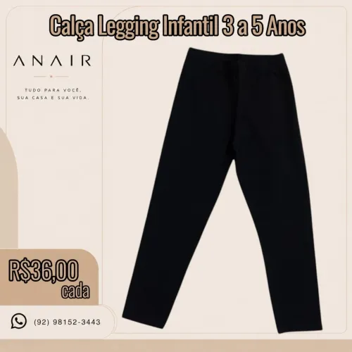 Calça Legging Infantil 3 a 5 Anos
