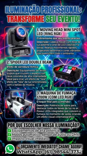 Aluguel/locação de Iluminação para festas jogos de luz