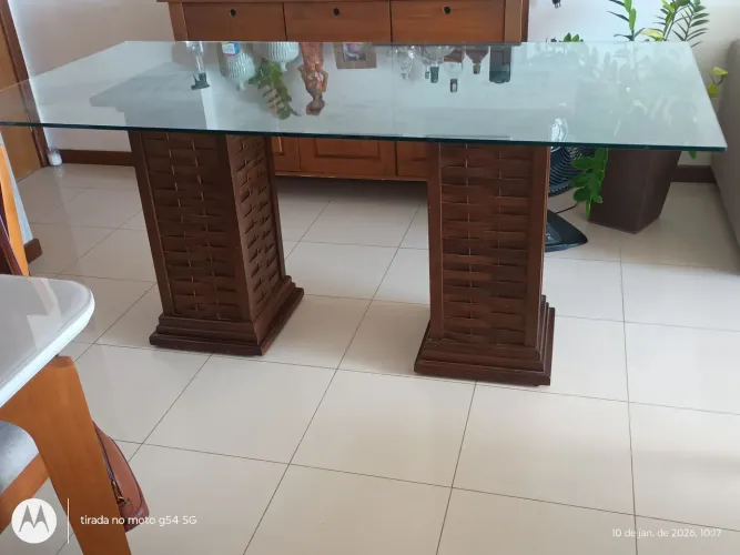 Mesa de Sala - Tampo de Vidro Temperado