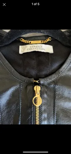 Jaqueta couro com tule - VERSACE ORIGINAL