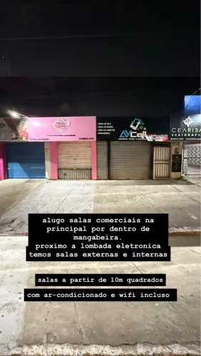 Salas/lojas comerciais na principal por dentro de mangabeira
