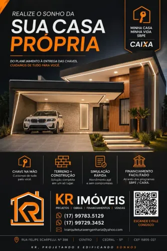 CEDRAL (SP) Casa Própria (A partir de 70m2))