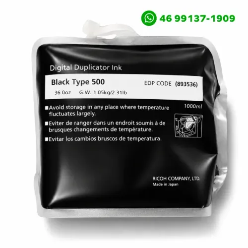 Tinta Duplicadora Digital Ricoh 5450 - Cor Preta - 1000 ml