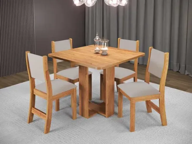 Mesa Wave com 4 cadeiras Sol - Entrega Rápida