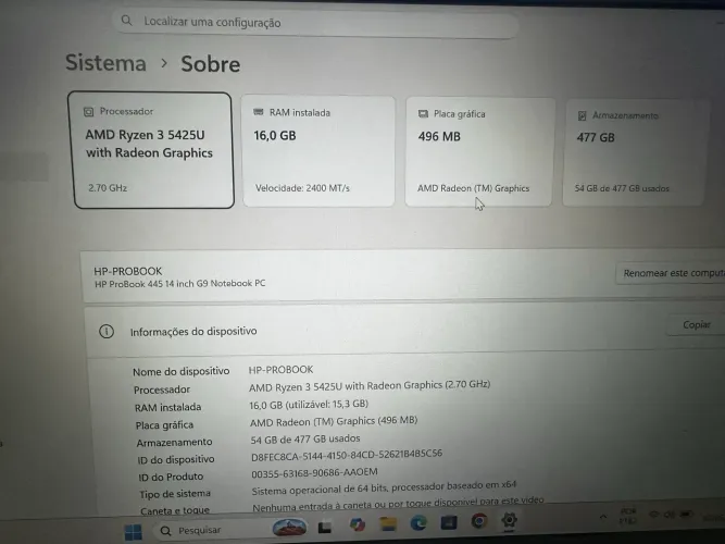 Notebook Hp Probook 445 G9