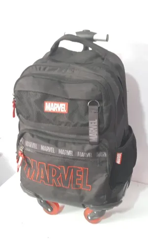 Mochila Escolar Com Rodinhas Marvel Original Grande Usada