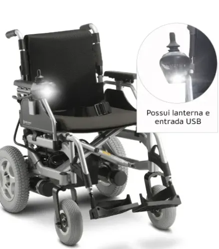 Cadeira de Rodas Motorizada em Alumínio Dobrável até 135 Kg D1000 Dellamed
