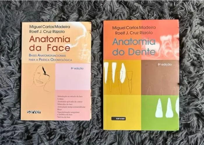 Livros de Odontologia - Anatomia do dente e Anatomia da Face (marcas de uso)