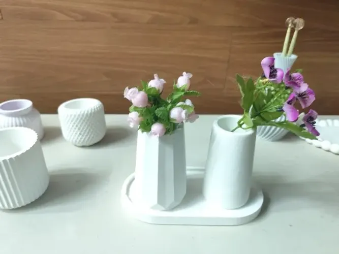 Vasinhos de gesso decoração