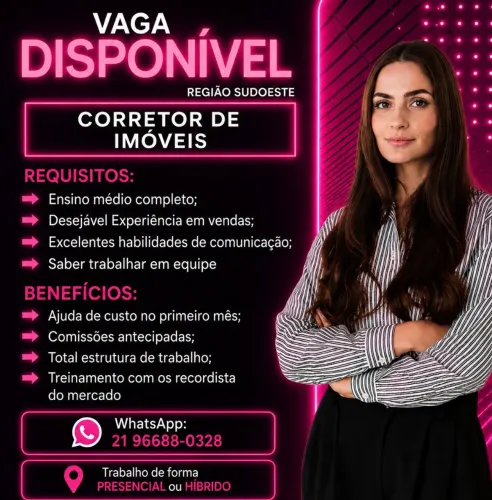 OPORTUNIDADE DE TRABALHO ( LEIA A DESCRIÇÃO )
