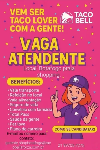 Vaga para atendente