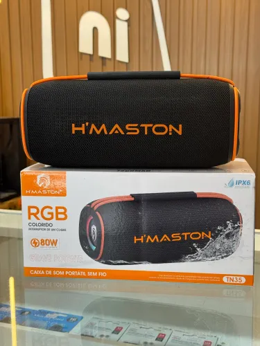 Caixa de Som Bluetooth 80W RGB Bateria 7200 mAh