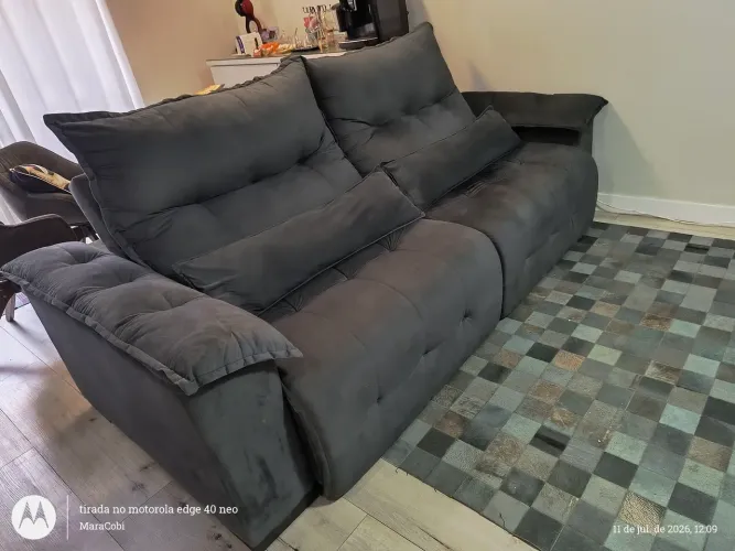 Sofá reclinável e com chaise usado para retirar 