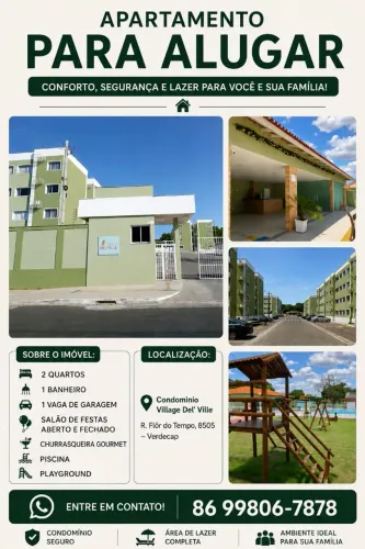 ALUGO APARTAMENTO NO CONDOMÍNIO VILLAGE DEL VILLE
