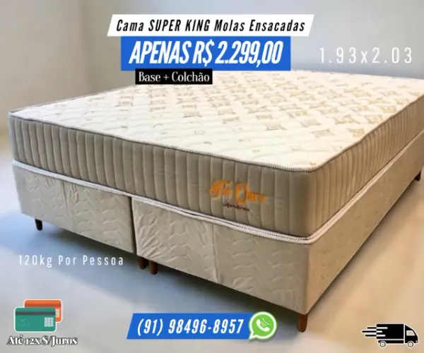 CAMA SUPER KING OFERTA MOLAS ENSACADAS 