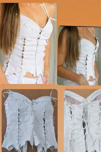 Croped de couro legítimo 