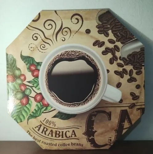 placa decorativa imagem de café cafeteira