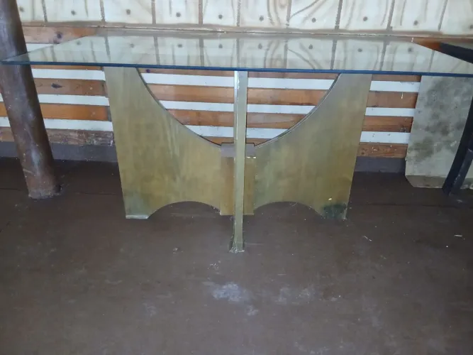 Mesa com tampão vidro transparente 