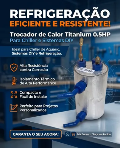 Serpentina de titânio 0,5hp (evaporadora)
