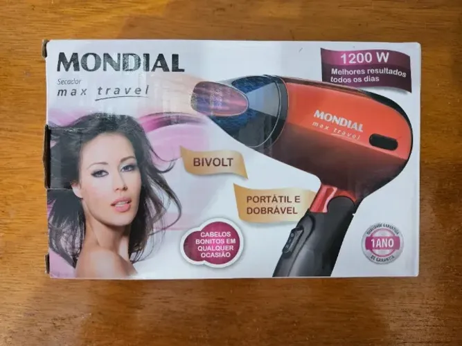 Secador de Cabelo Mondial Max Travel 1200W (Novo)