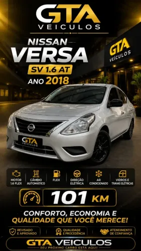 Nissan Versa SV 1.6 16V Flexstart 4P Aut. 2018