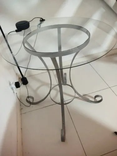 Mesa redonda de vídro 80cm